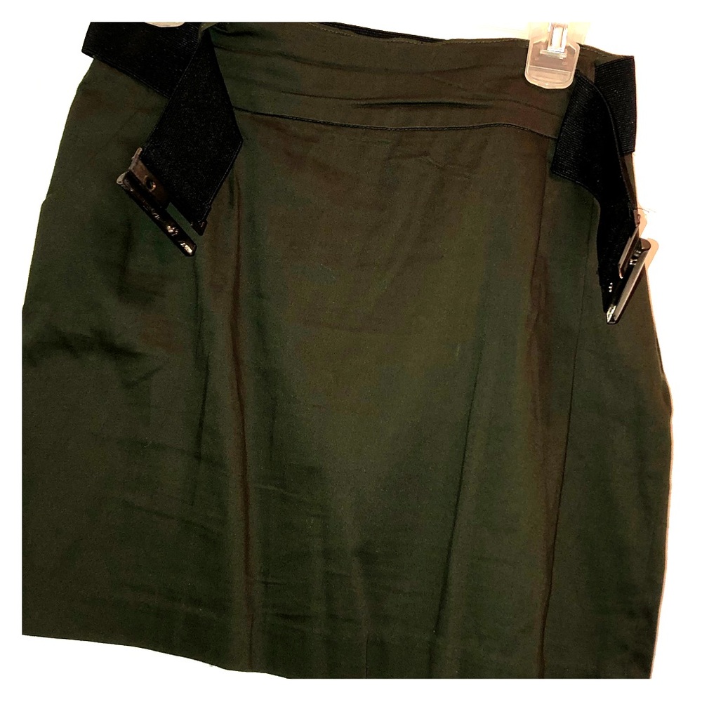 Green Mini Skirt with belt